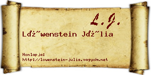 Löwenstein Júlia névjegykártya
